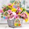 Wooden Easter Ornaments to Paint Spring Decoration Happy Easter Cutouts Unfinished 24PCS 3.5 inches, DIY Blank Unfinished Christmas Tree Wood Discs Ornament for Home Crafts Hanging